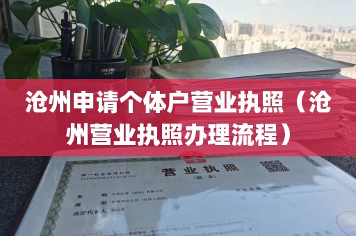 沧州申请个体户营业执照（沧州营业执照办理流程）